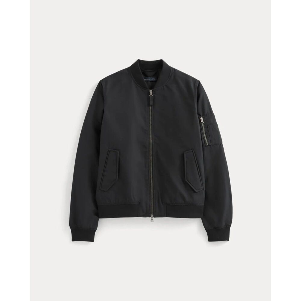 EVERLANE The Bomber Jacket. Black Zip Front, NEW! Size XL